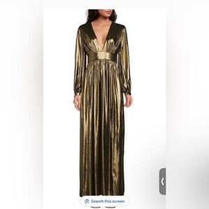 Gianni Bini Metallic Gold Long Sleeve Dress